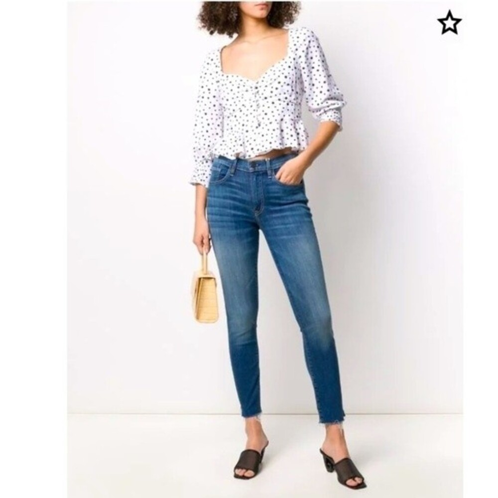 3x1 High-rise Frayed Hem Skinny Jeans in Diver 28